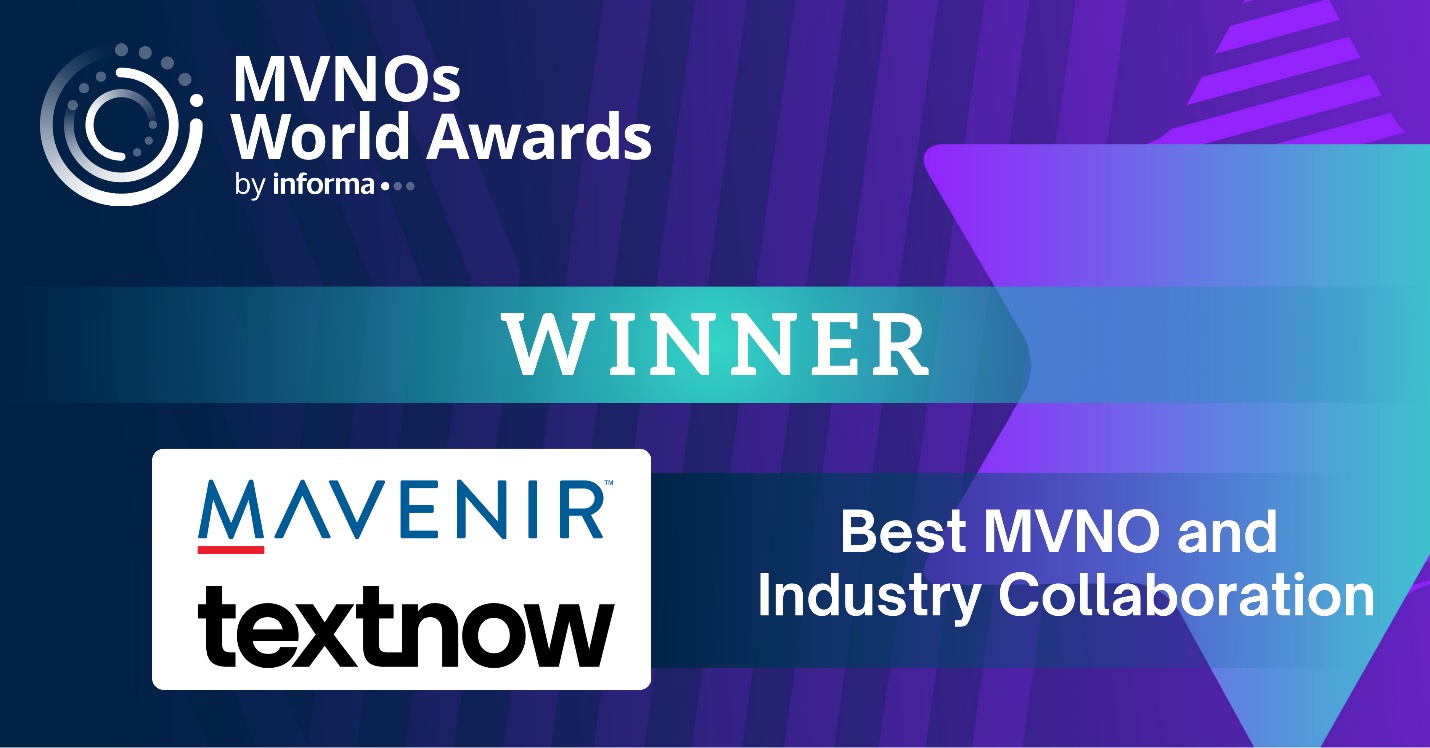 Mavenir e TextNow Premiadas com Melhor MVNO e Colaboração da Indústria no MVNOs World Awards