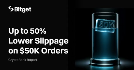 Estudo da CryptoRank Revela que os rTokens da Bitget Registraram um Slippage at&eacute; 58% Mais Baixo em Ordens de US$&nbsp;50.000 nas Principais Plataformas de A&ccedil;&otilde;es Tokenizadas
