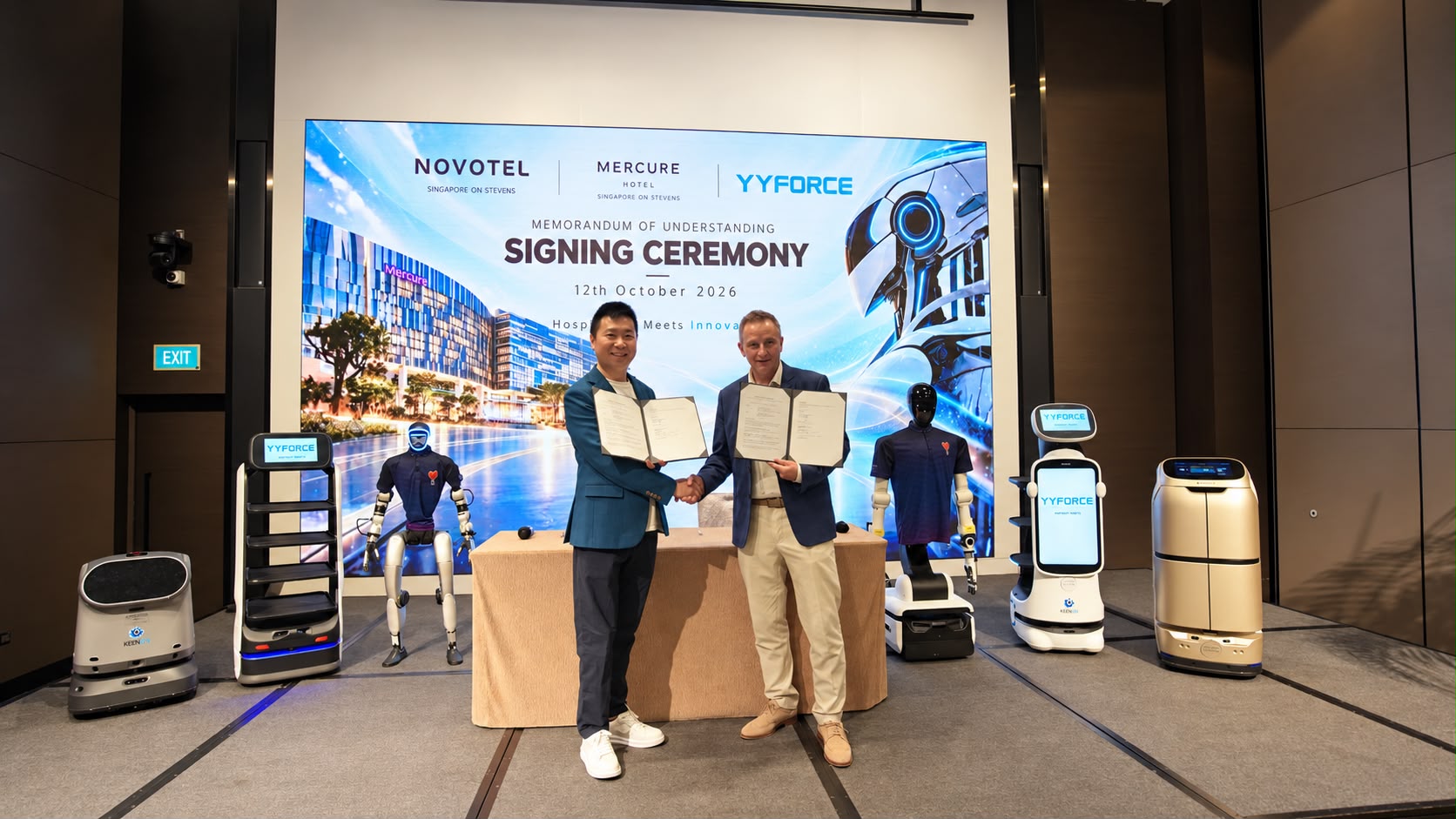 YYForce Oferece Robôs Humanoides para o Setor de Hospitalidade em uma Parceria Histórica com o Novotel e o Mercure Singapore on Stevens